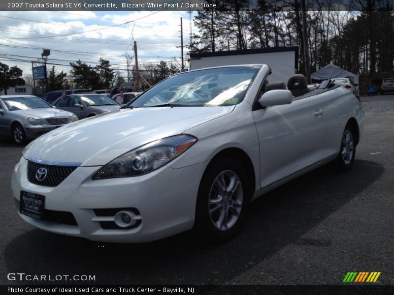 Blizzard White Pearl / Dark Stone 2007 Toyota Solara SE V6 Convertible