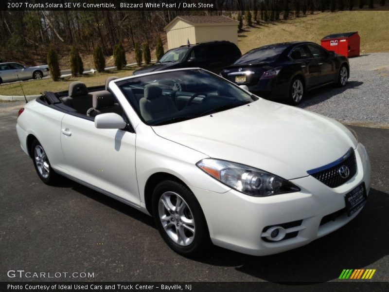 Blizzard White Pearl / Dark Stone 2007 Toyota Solara SE V6 Convertible