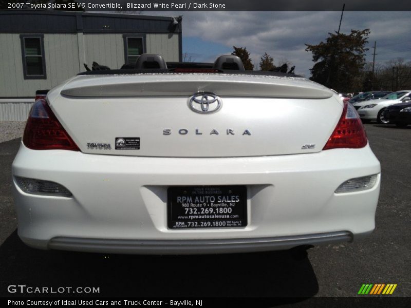 Blizzard White Pearl / Dark Stone 2007 Toyota Solara SE V6 Convertible