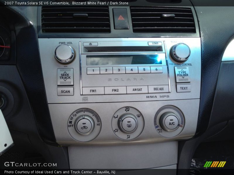Blizzard White Pearl / Dark Stone 2007 Toyota Solara SE V6 Convertible