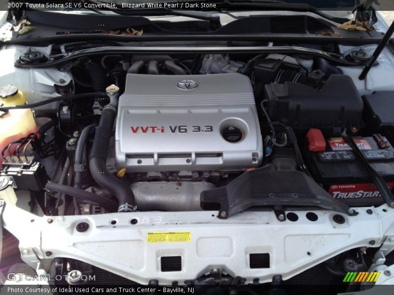 Blizzard White Pearl / Dark Stone 2007 Toyota Solara SE V6 Convertible
