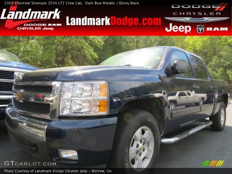 Dark Blue Metallic / Ebony Black 2007 Chevrolet Silverado 1500 LTZ Crew Cab