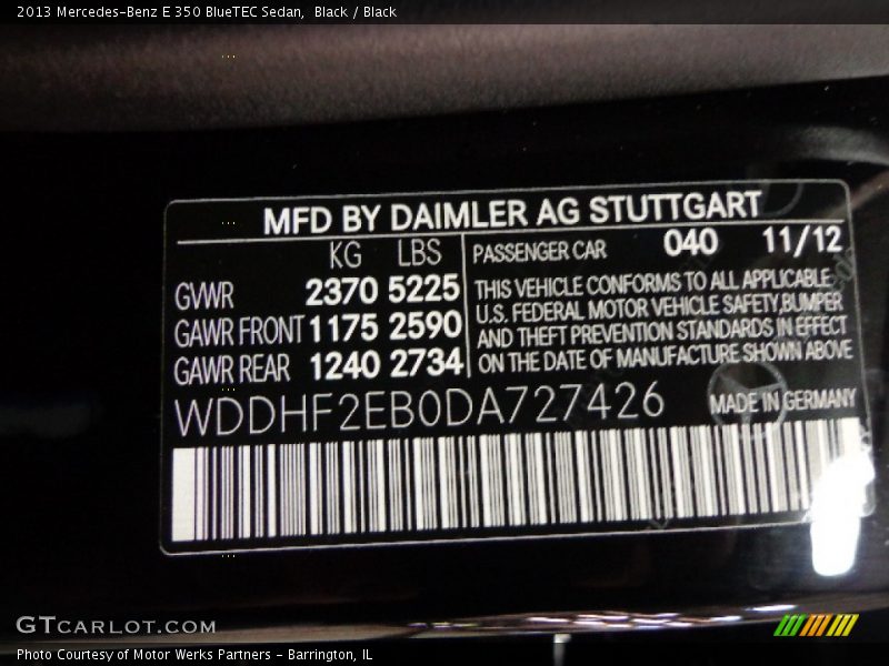Black / Black 2013 Mercedes-Benz E 350 BlueTEC Sedan