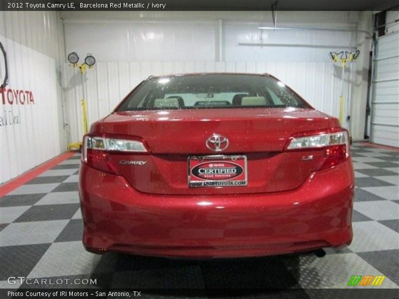 Barcelona Red Metallic / Ivory 2012 Toyota Camry LE