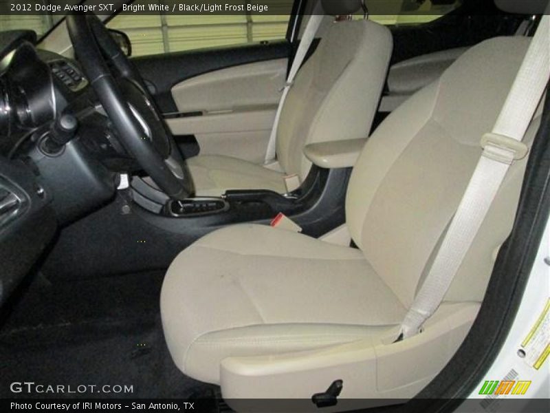 Bright White / Black/Light Frost Beige 2012 Dodge Avenger SXT