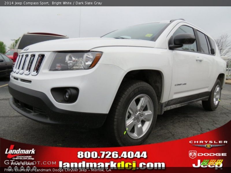 Bright White / Dark Slate Gray 2014 Jeep Compass Sport