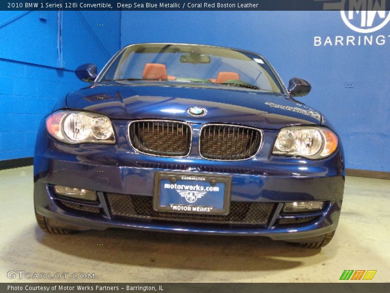 Deep Sea Blue Metallic / Coral Red Boston Leather 2010 BMW 1 Series 128i Convertible
