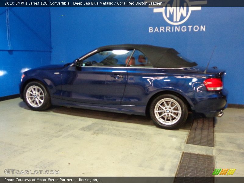 Deep Sea Blue Metallic / Coral Red Boston Leather 2010 BMW 1 Series 128i Convertible