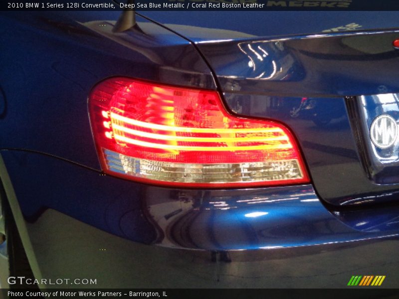 Deep Sea Blue Metallic / Coral Red Boston Leather 2010 BMW 1 Series 128i Convertible