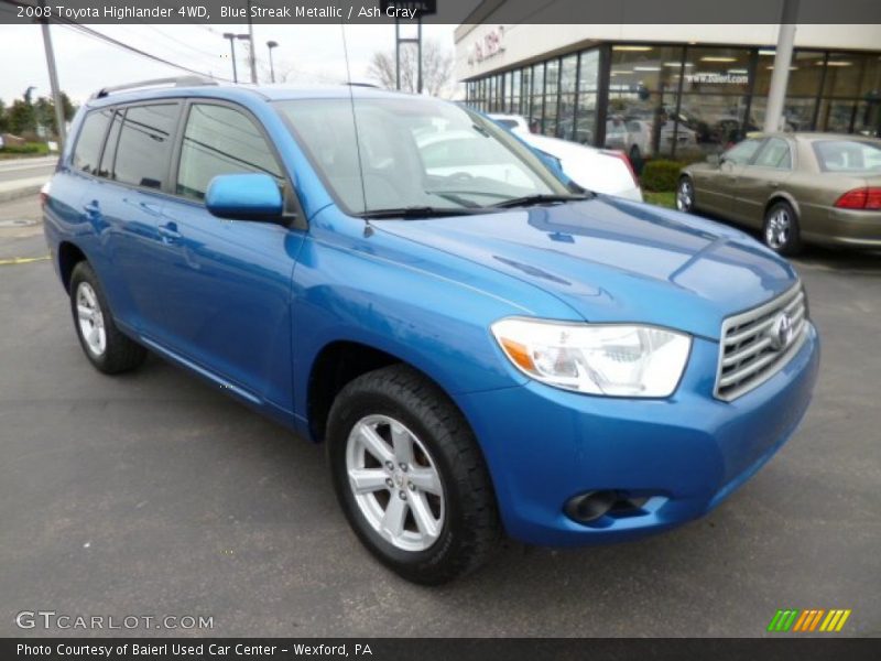 Blue Streak Metallic / Ash Gray 2008 Toyota Highlander 4WD