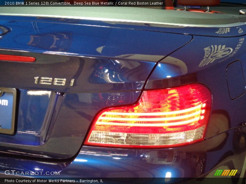 Deep Sea Blue Metallic / Coral Red Boston Leather 2010 BMW 1 Series 128i Convertible