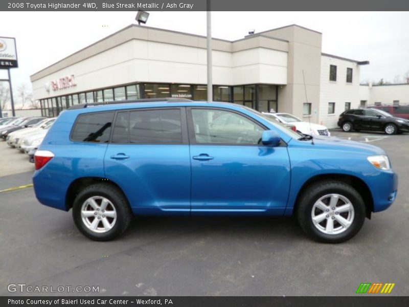 Blue Streak Metallic / Ash Gray 2008 Toyota Highlander 4WD