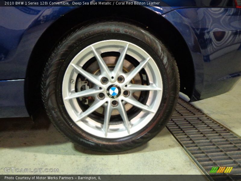 Deep Sea Blue Metallic / Coral Red Boston Leather 2010 BMW 1 Series 128i Convertible