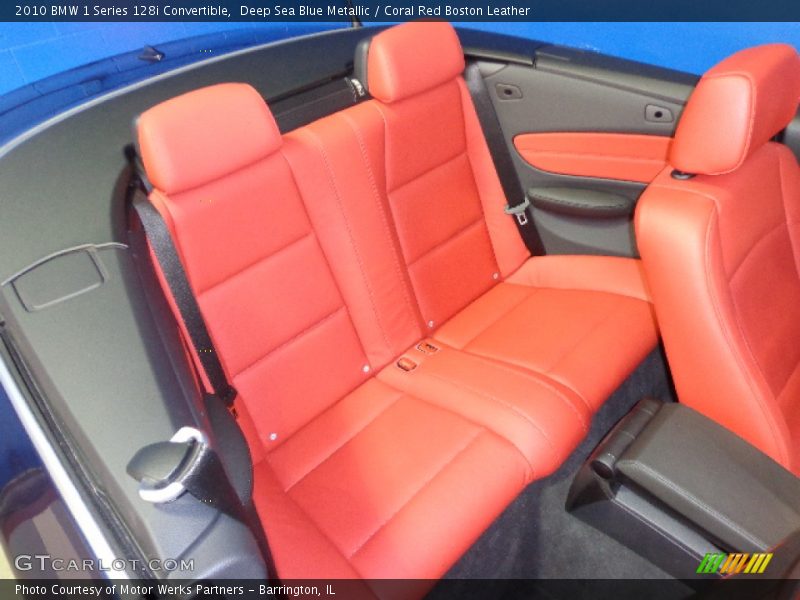 Deep Sea Blue Metallic / Coral Red Boston Leather 2010 BMW 1 Series 128i Convertible