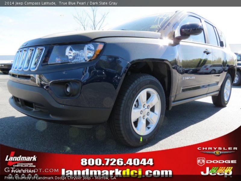 True Blue Pearl / Dark Slate Gray 2014 Jeep Compass Latitude