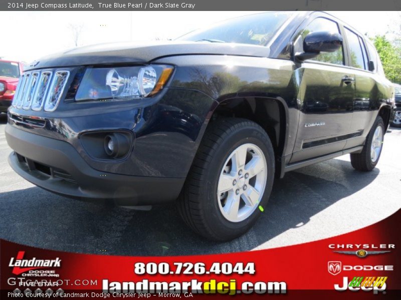 True Blue Pearl / Dark Slate Gray 2014 Jeep Compass Latitude