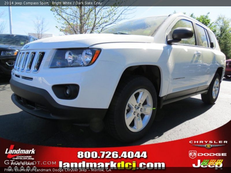Bright White / Dark Slate Gray 2014 Jeep Compass Sport
