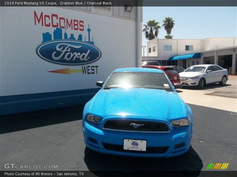 Grabber Blue / Charcoal Black 2014 Ford Mustang V6 Coupe