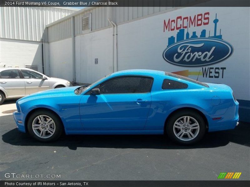 Grabber Blue / Charcoal Black 2014 Ford Mustang V6 Coupe