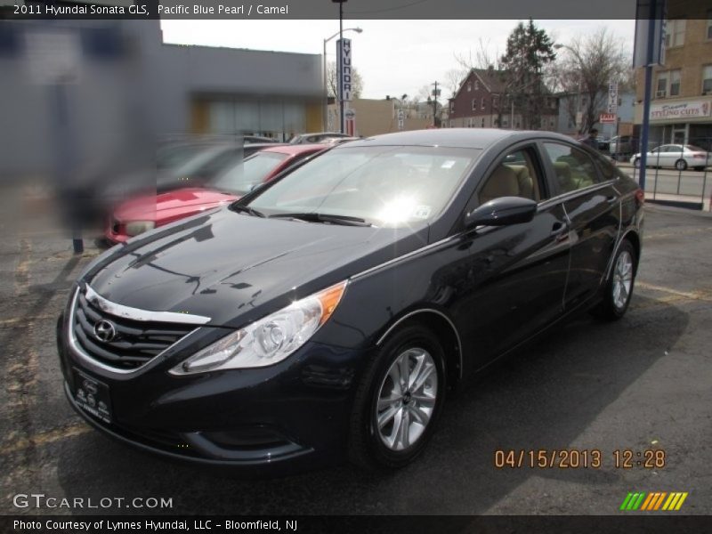 Pacific Blue Pearl / Camel 2011 Hyundai Sonata GLS