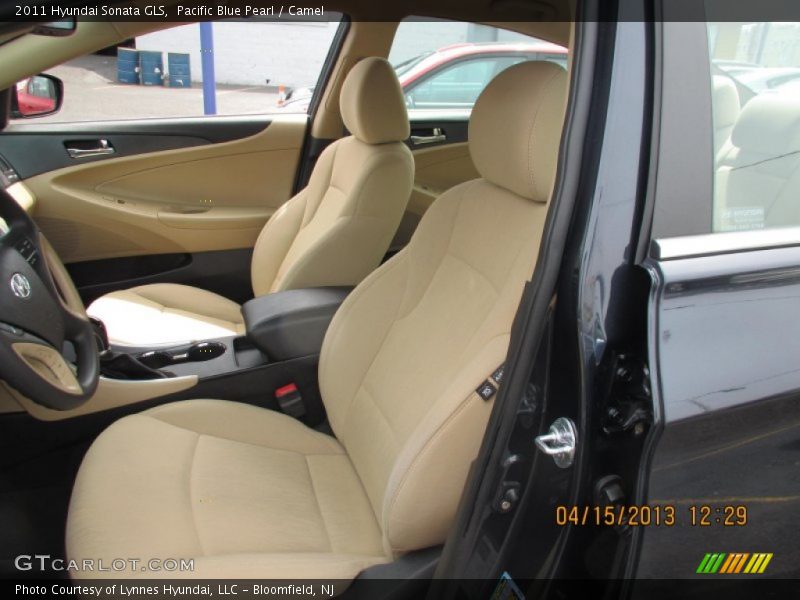 Pacific Blue Pearl / Camel 2011 Hyundai Sonata GLS