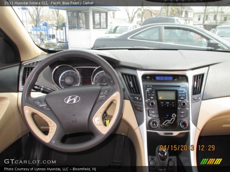 Pacific Blue Pearl / Camel 2011 Hyundai Sonata GLS