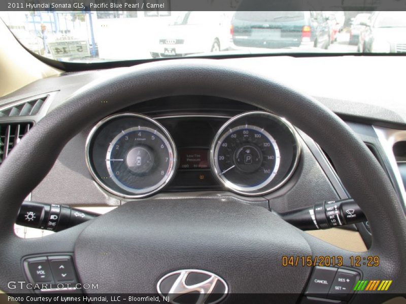 Pacific Blue Pearl / Camel 2011 Hyundai Sonata GLS