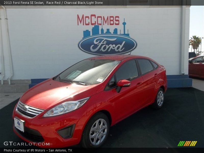 Race Red / Charcoal Black/Light Stone 2013 Ford Fiesta SE Sedan