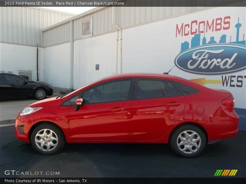 Race Red / Charcoal Black/Light Stone 2013 Ford Fiesta SE Sedan