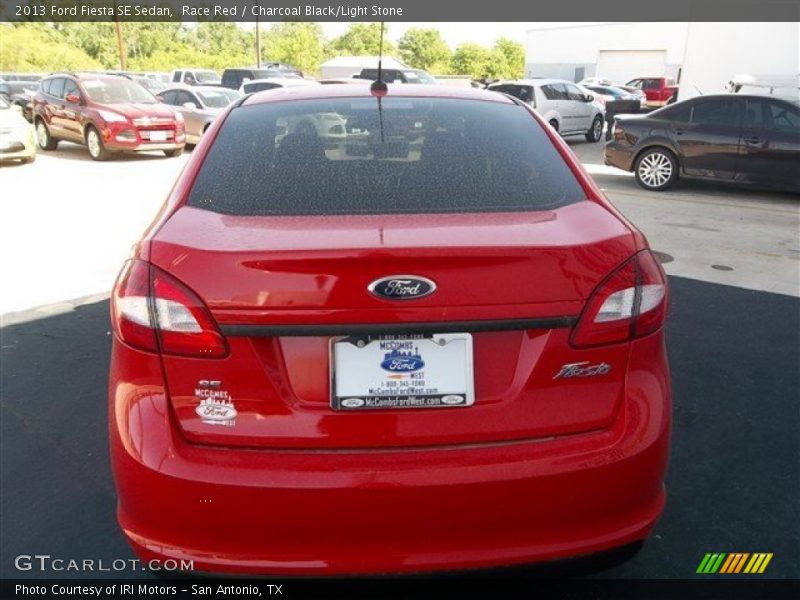 Race Red / Charcoal Black/Light Stone 2013 Ford Fiesta SE Sedan
