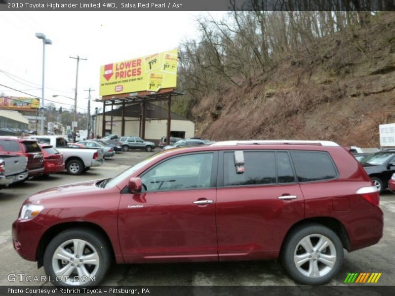 Salsa Red Pearl / Ash 2010 Toyota Highlander Limited 4WD