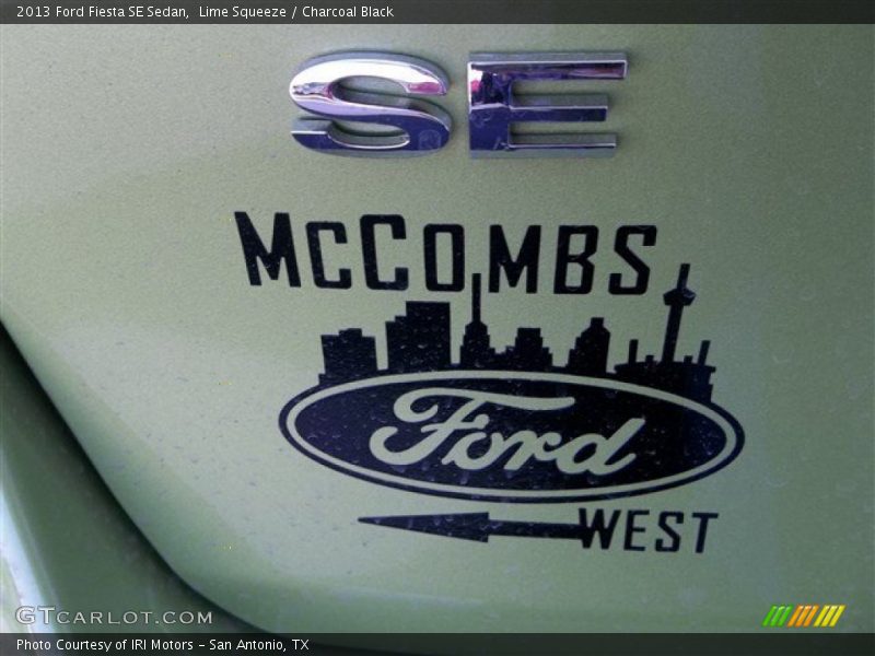 Lime Squeeze / Charcoal Black 2013 Ford Fiesta SE Sedan
