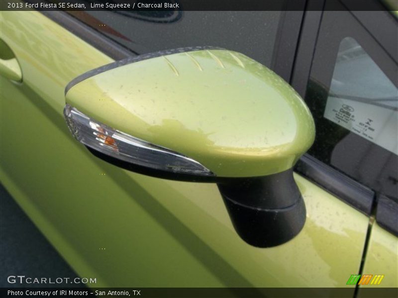 Lime Squeeze / Charcoal Black 2013 Ford Fiesta SE Sedan