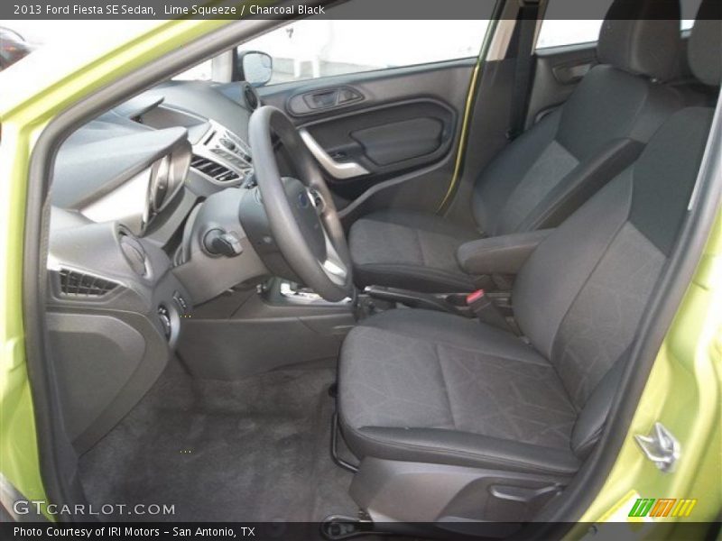 Lime Squeeze / Charcoal Black 2013 Ford Fiesta SE Sedan