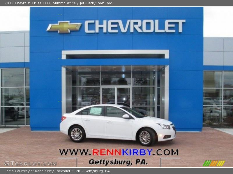 Summit White / Jet Black/Sport Red 2013 Chevrolet Cruze ECO