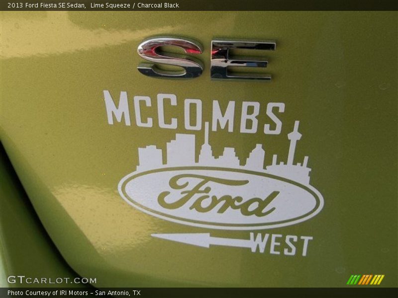 Lime Squeeze / Charcoal Black 2013 Ford Fiesta SE Sedan