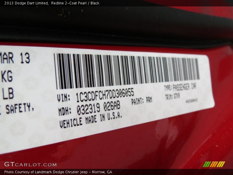 Redline 2-Coat Pearl / Black 2013 Dodge Dart Limited