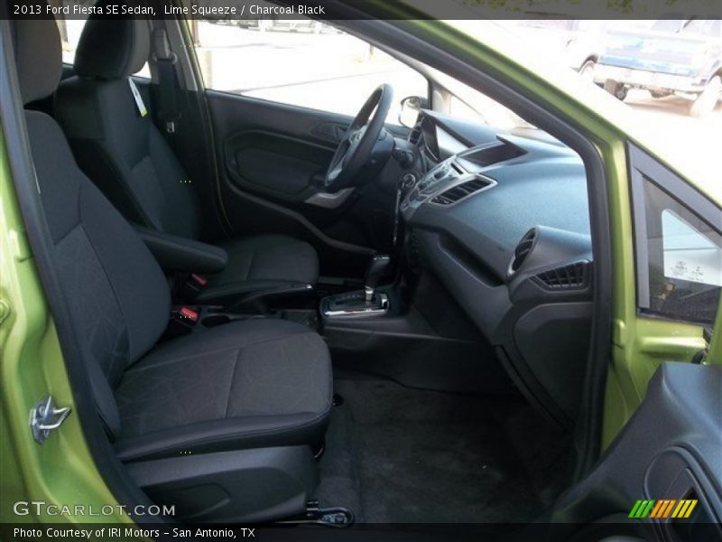 Lime Squeeze / Charcoal Black 2013 Ford Fiesta SE Sedan