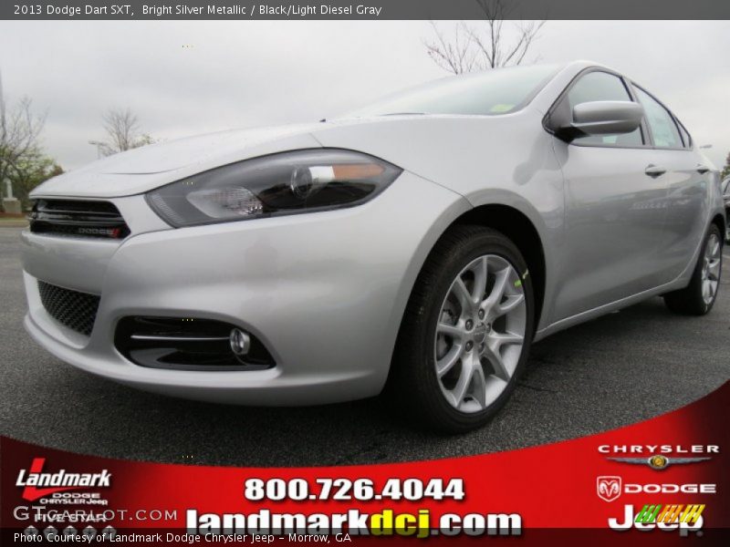 Bright Silver Metallic / Black/Light Diesel Gray 2013 Dodge Dart SXT