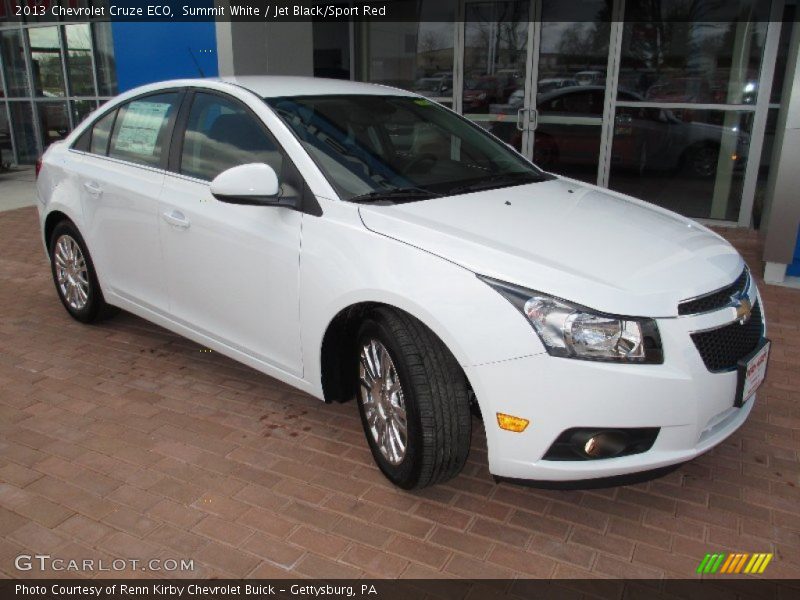 Summit White / Jet Black/Sport Red 2013 Chevrolet Cruze ECO