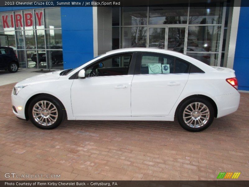 Summit White / Jet Black/Sport Red 2013 Chevrolet Cruze ECO