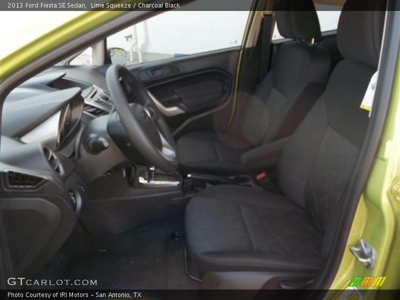 Lime Squeeze / Charcoal Black 2013 Ford Fiesta SE Sedan