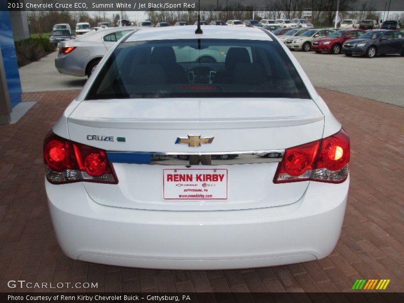 Summit White / Jet Black/Sport Red 2013 Chevrolet Cruze ECO