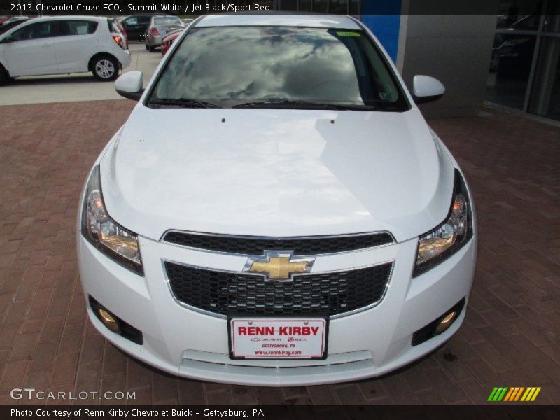 Summit White / Jet Black/Sport Red 2013 Chevrolet Cruze ECO