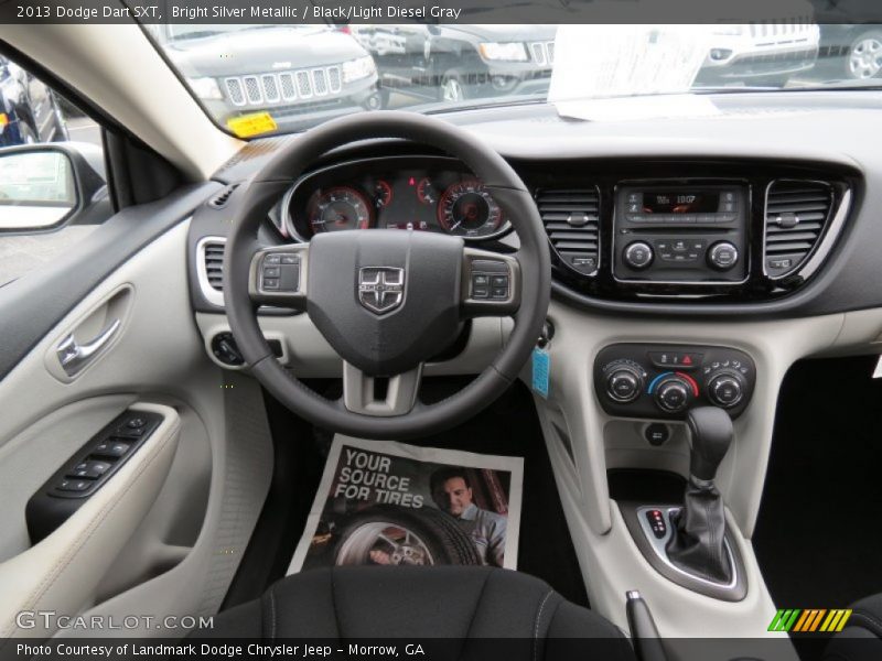 Bright Silver Metallic / Black/Light Diesel Gray 2013 Dodge Dart SXT
