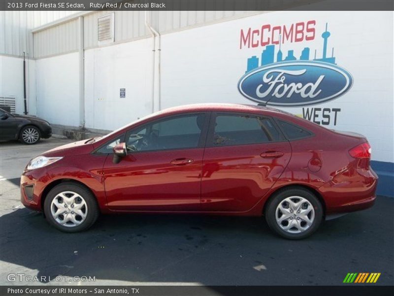 Ruby Red / Charcoal Black 2013 Ford Fiesta SE Sedan