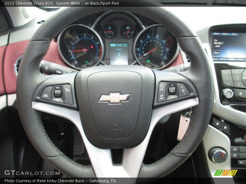 Summit White / Jet Black/Sport Red 2013 Chevrolet Cruze ECO