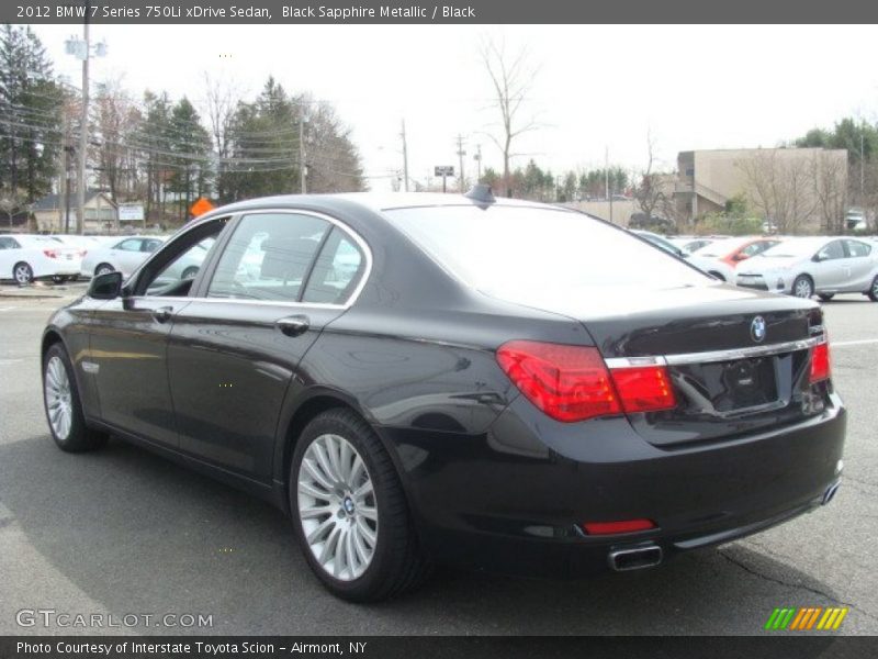 Black Sapphire Metallic / Black 2012 BMW 7 Series 750Li xDrive Sedan