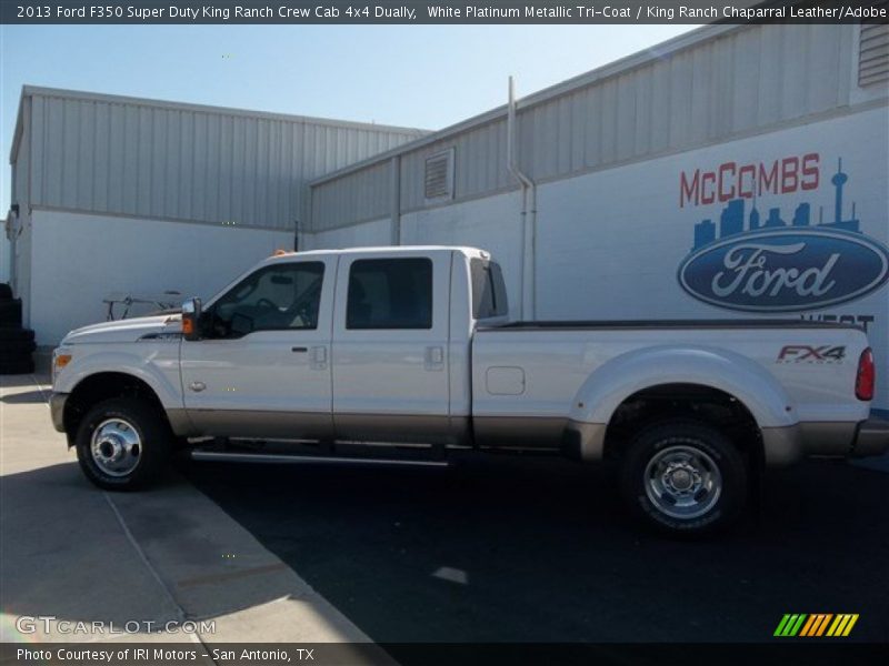 White Platinum Metallic Tri-Coat / King Ranch Chaparral Leather/Adobe Trim 2013 Ford F350 Super Duty King Ranch Crew Cab 4x4 Dually