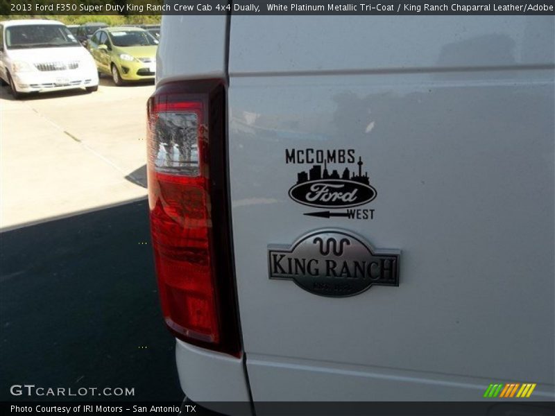 White Platinum Metallic Tri-Coat / King Ranch Chaparral Leather/Adobe Trim 2013 Ford F350 Super Duty King Ranch Crew Cab 4x4 Dually